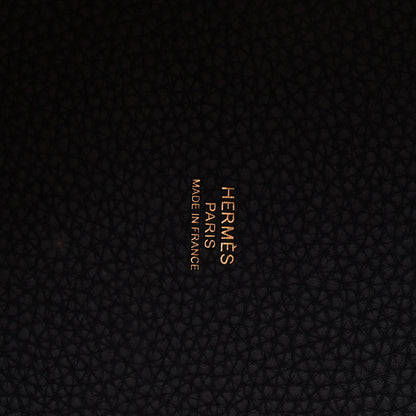 Hermes Taurillon Clemence Casaque Picotin Lock 18 PM Rose Extreme Bleu Nuit 6 of 11