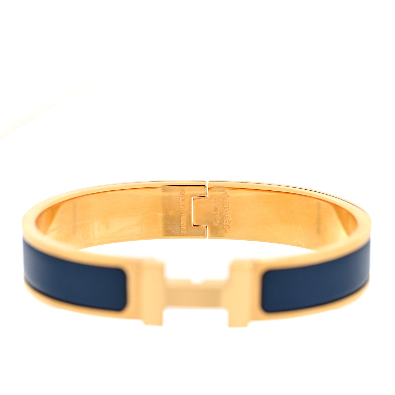 Hermes Matte Enamel Narrow Clic Clac HH Bracelet T4 Bleu Biarritz 4 of 5