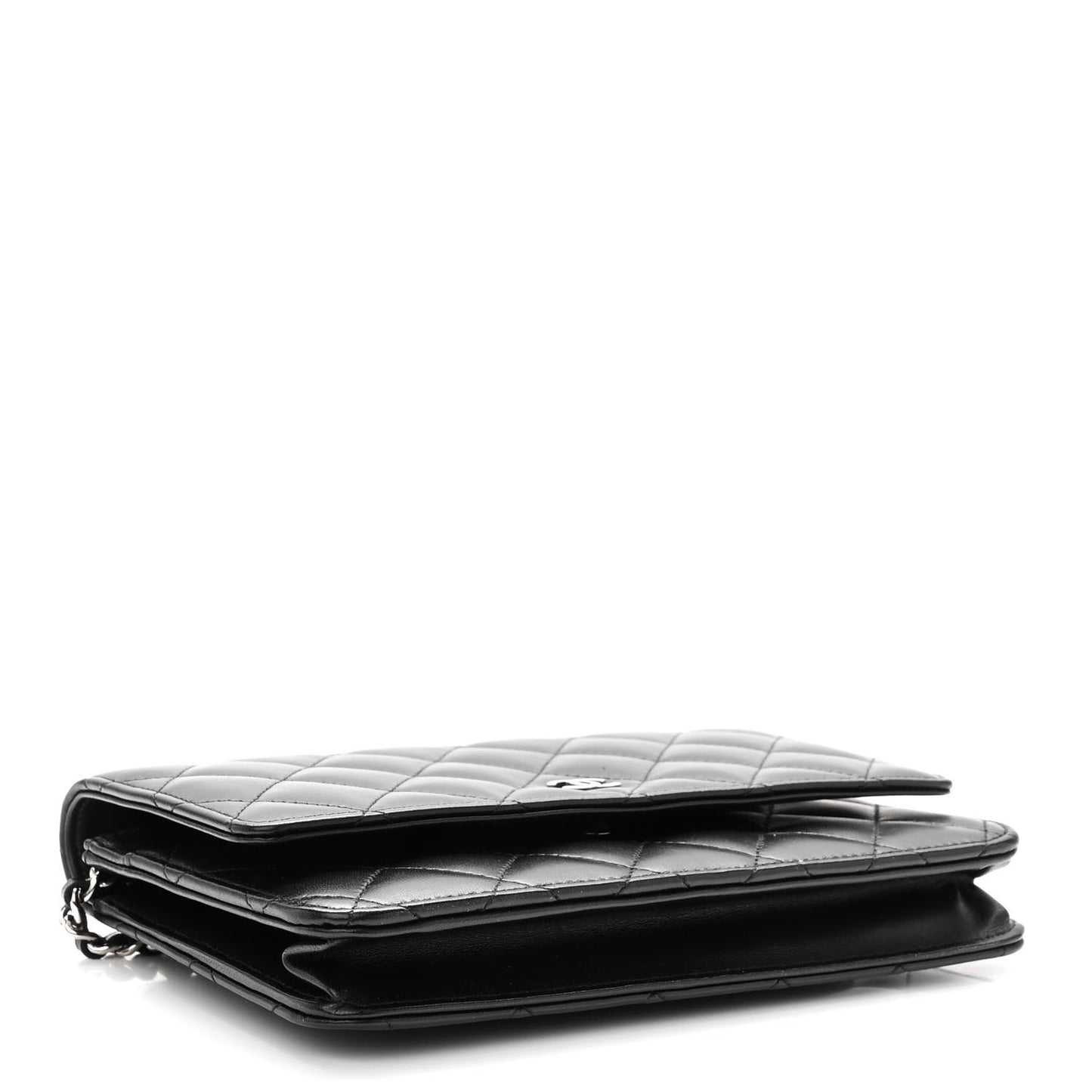 Lambskin Quilted Wallet On Chain WOC Black