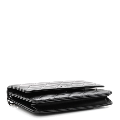 Chanel Lambskin Quilted Wallet On Chain WOC Black 4 of 11