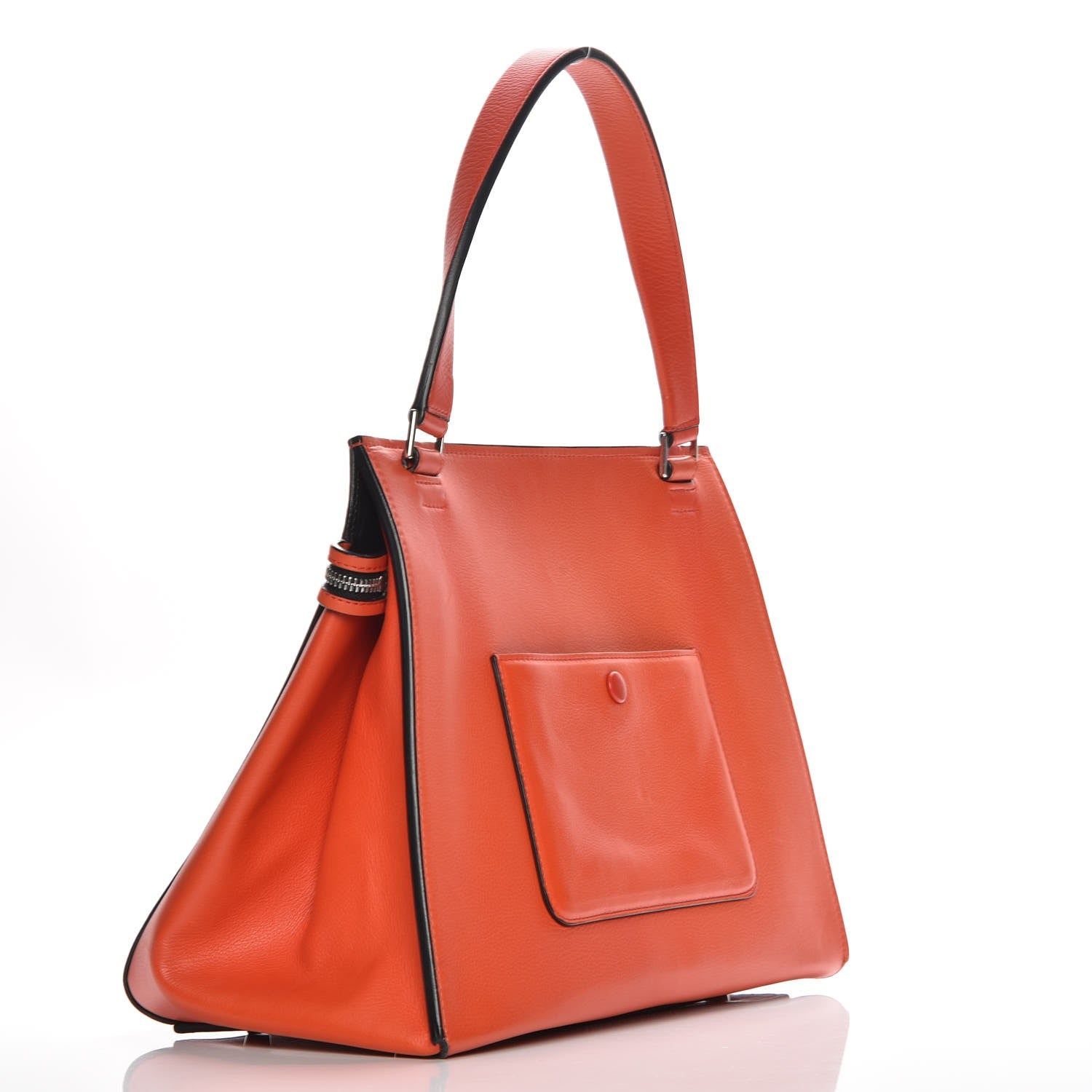 Celine Drummed Calfskin Medium Edge Shoulder Bag Vermillion 3 of 7