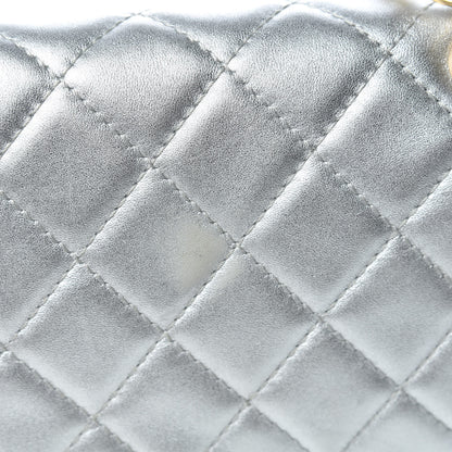 Chanel Metallic Lambskin Quilted Maxi Single Flap Silver 13 of 27