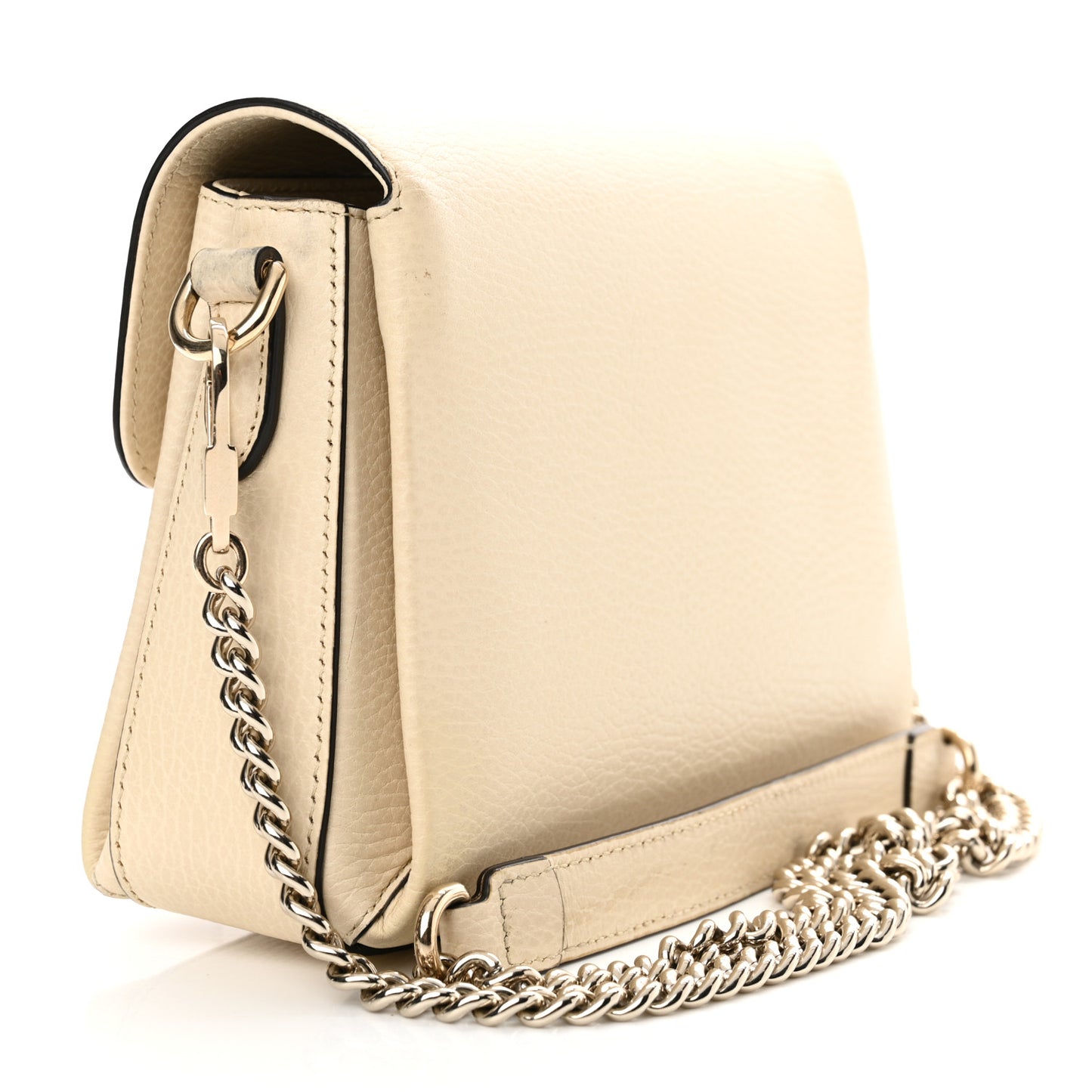 Dollar Calfskin Interlocking G Crossbody Bag Mystic White