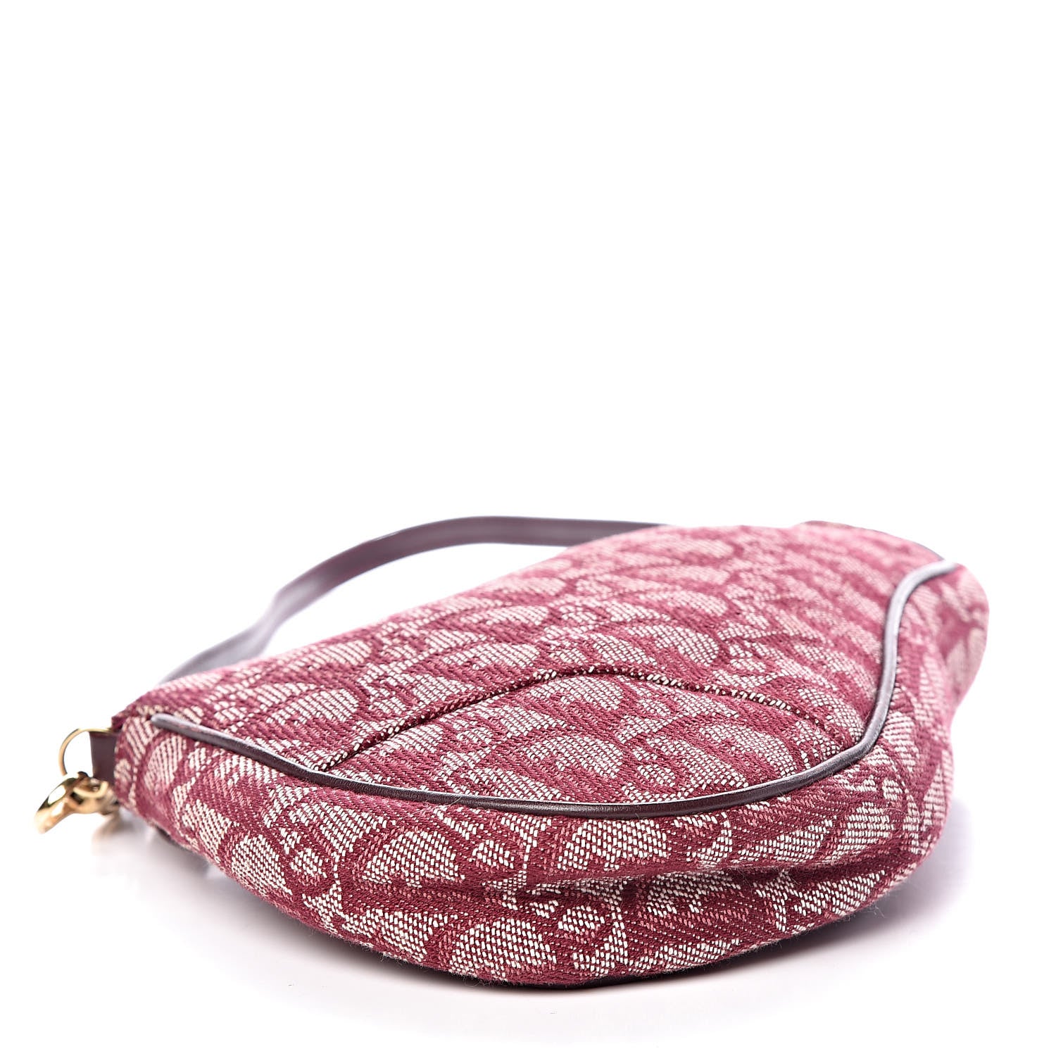 Christian Dior Monogram Mini Saddle Pochette Burgundy 4 of 12