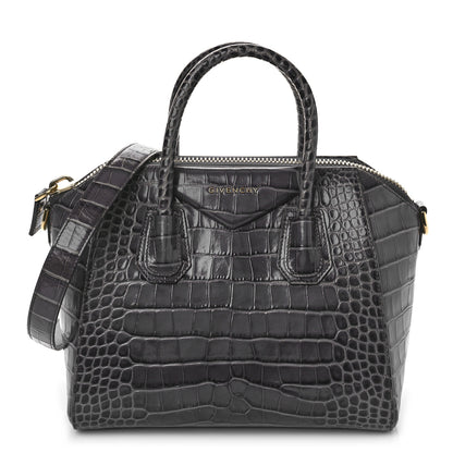 Givenchy Calfskin Crocodile Embossed Small Antigona Storm Grey 1 of 8