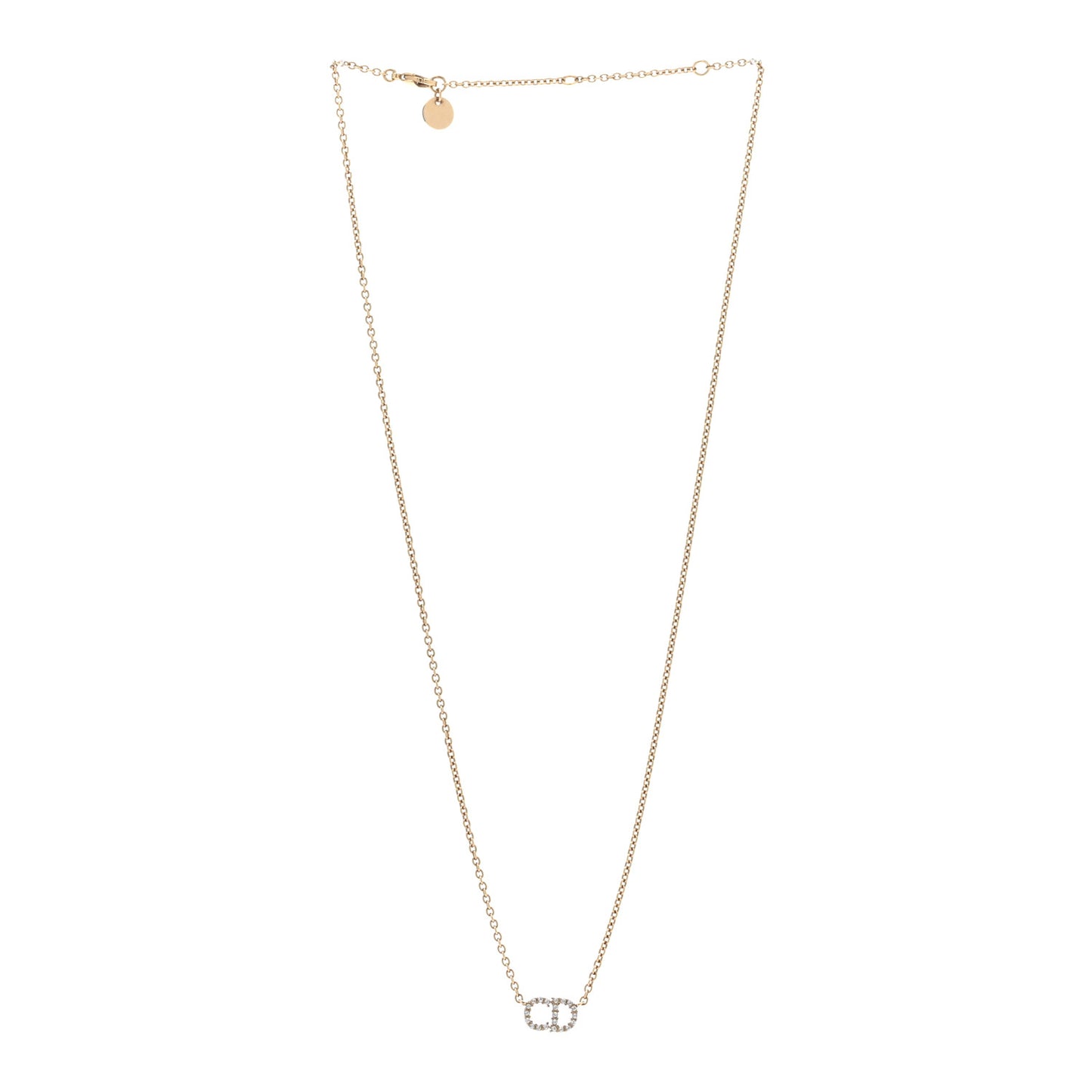 Metal Crystal Clair D Lune Necklace Gold