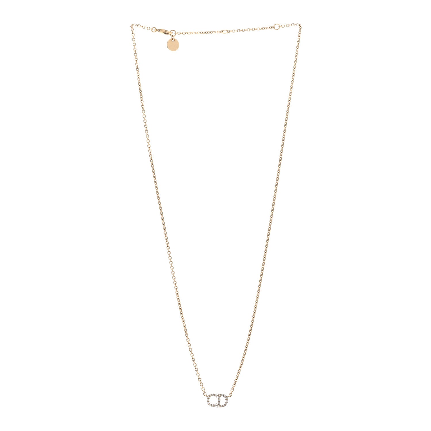 Christian Dior Metal Crystal Clair D Lune Necklace Gold 3 of 6