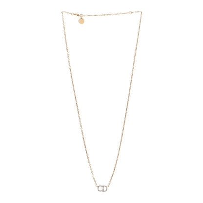 Christian Dior Metal Crystal Clair D Lune Necklace Gold 3 of 6