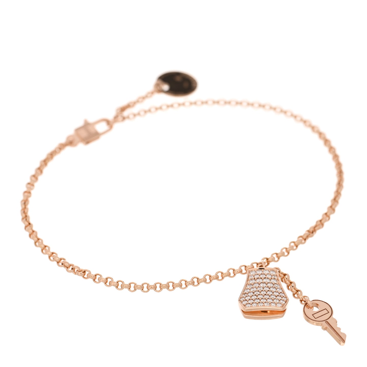 18K Rose Gold Diamond PM Kelly Clochette Bracelet LG