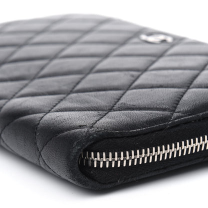 Chanel Lambskin Quilted Large Zip Around Organizer Wallet Black 8 of 10