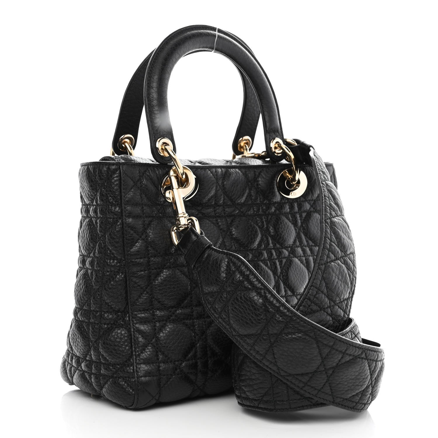 Christian Dior Grained Calfskin Cannage Medium Supple Lady Dior Black 3 of 10
