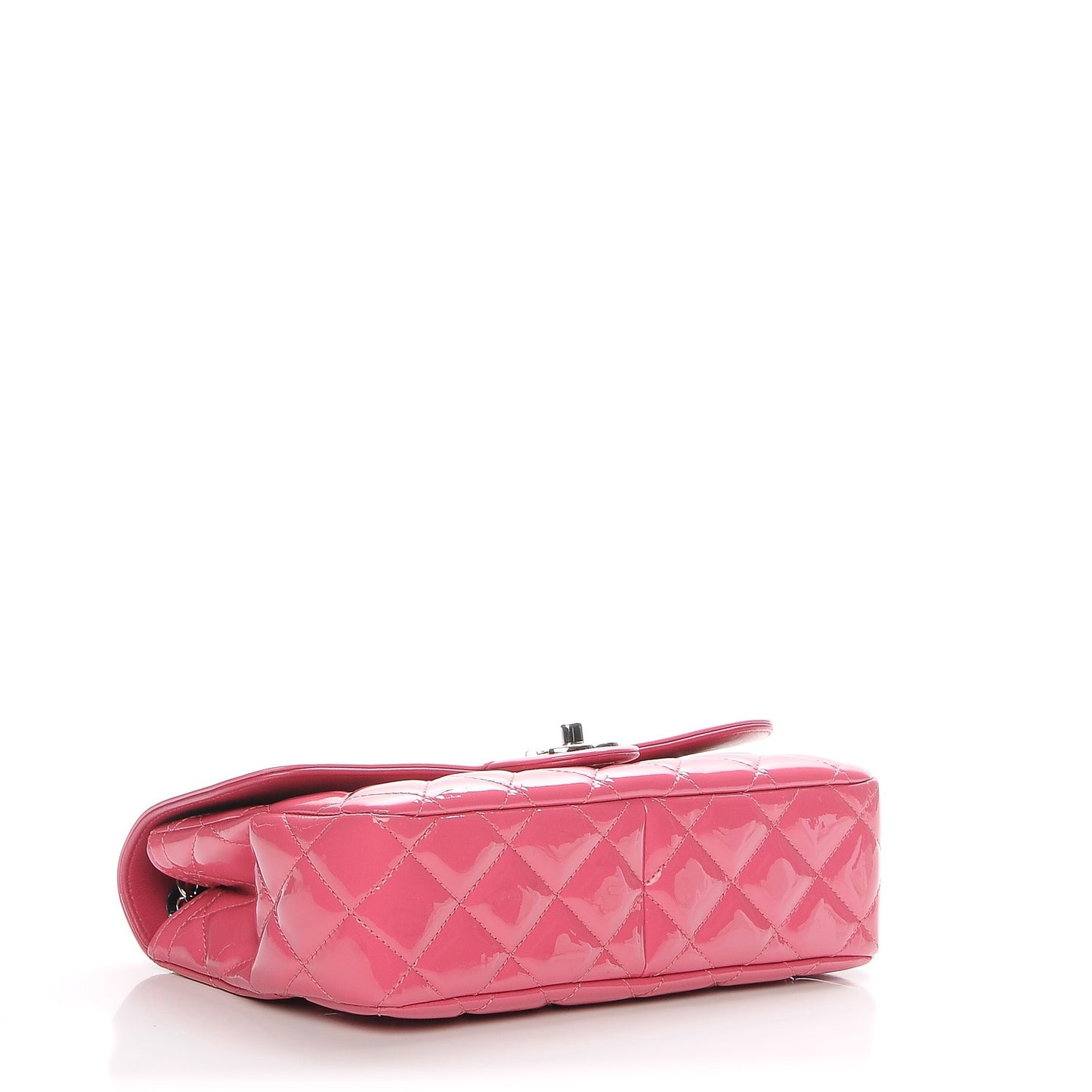 Patent Quilted Large Coco Shine Flap Pink