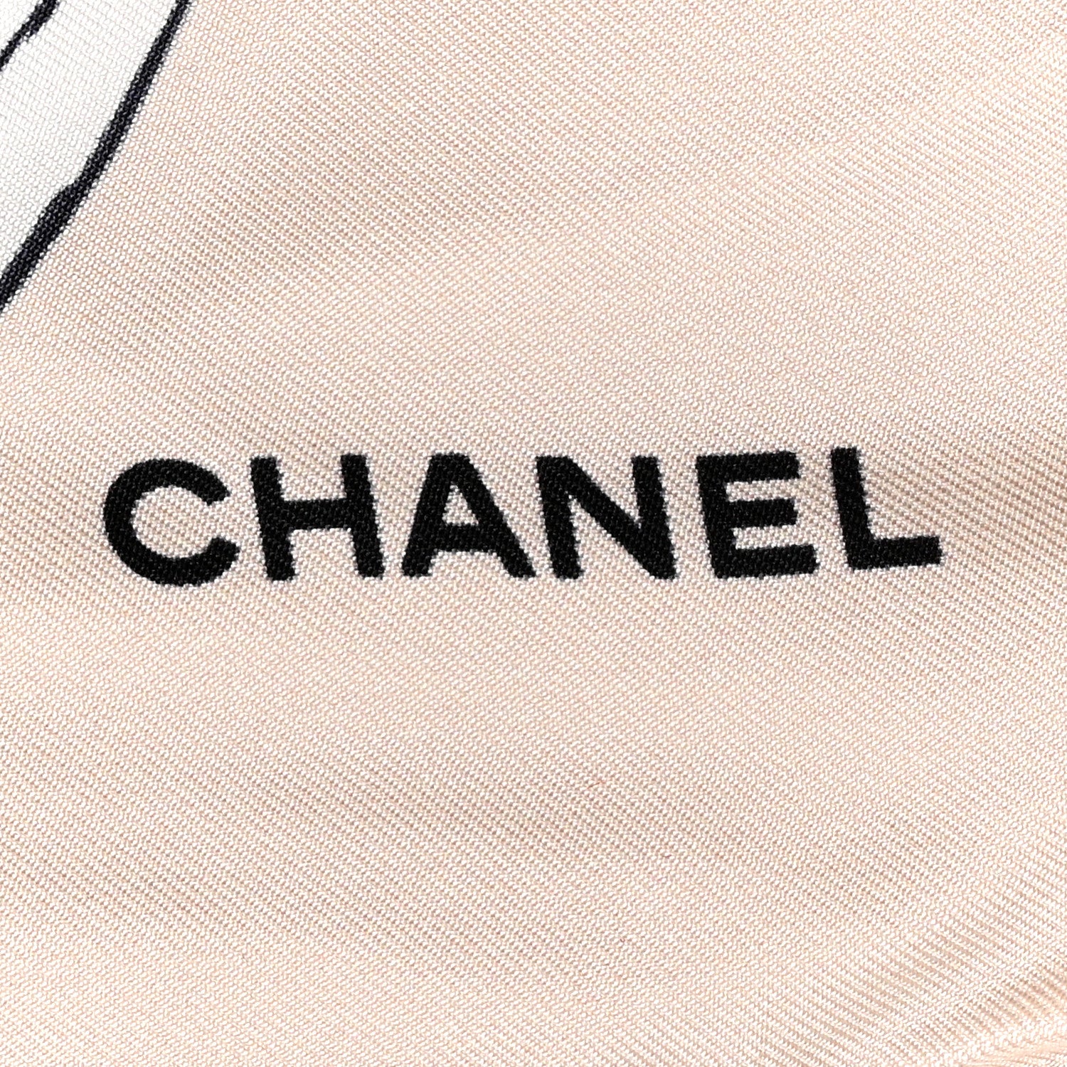 Chanel Silk CC Scarf Black Blue Beige 4 of 4