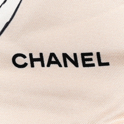 Chanel Silk CC Scarf Black Blue Beige 4 of 4