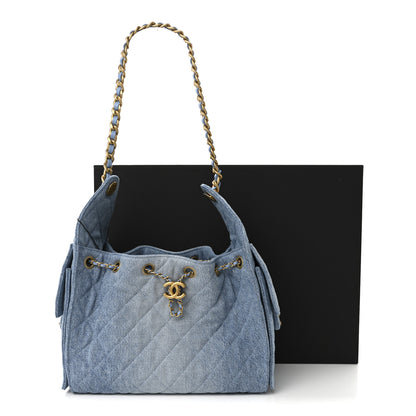 Chanel Washed Denim Quilted Small Chanel 25 Handbag Blue 11 of 11