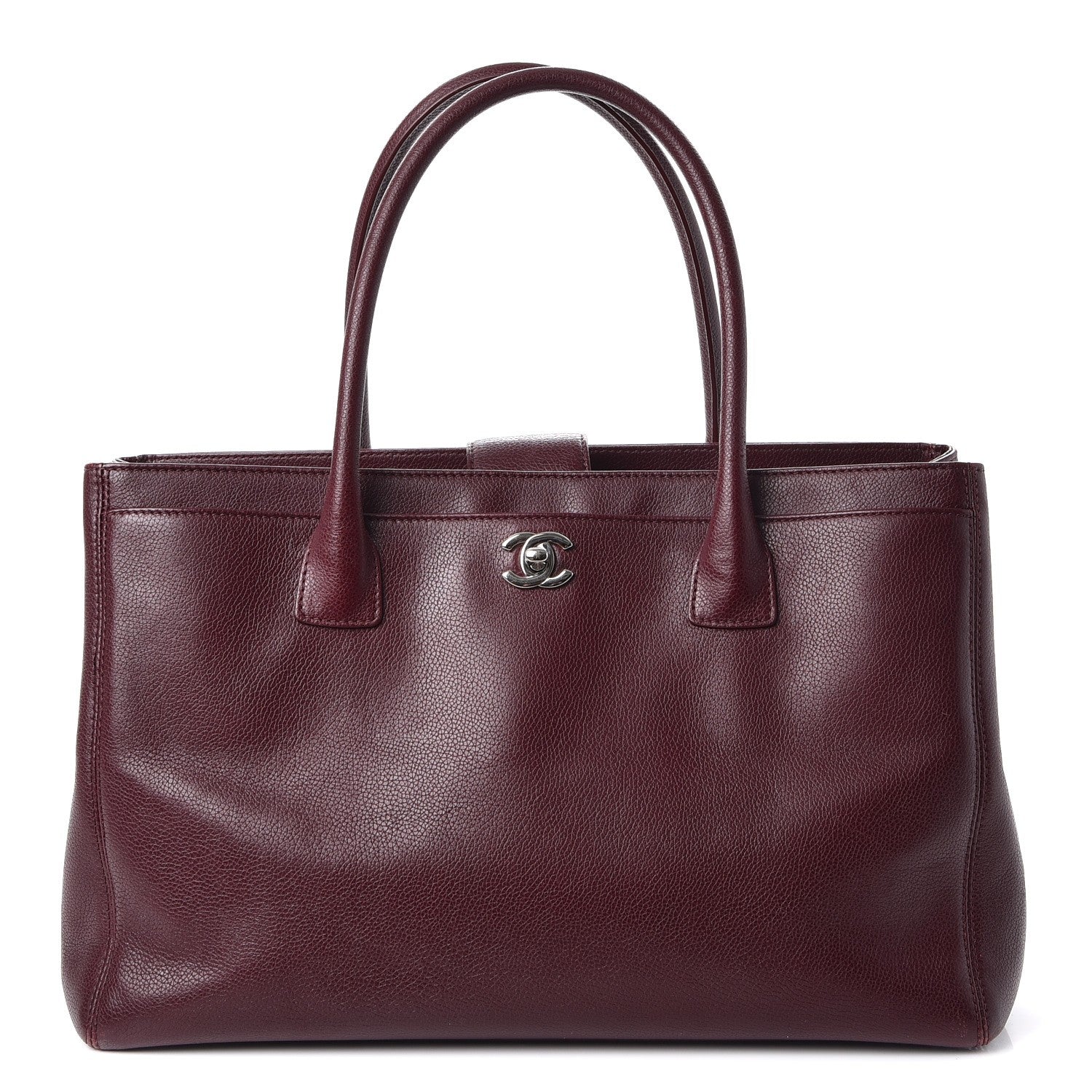 Chanel Calfskin Cerf Executive Shopper Tote Burgundy 1 of 12
