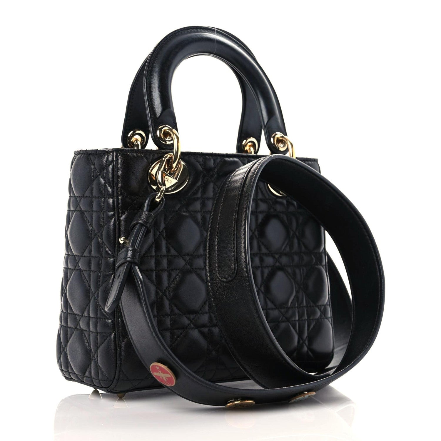 Christian Dior Lambskin Cannage Small Lucky Badges My Lady Dior Black 3 of 22