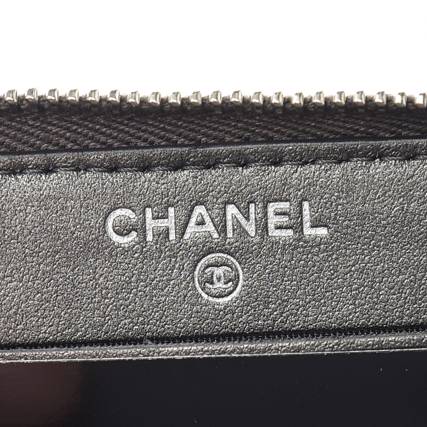 Metallic Caviar Quilted Medium Filigree Zip Around Wallet Dark Silver