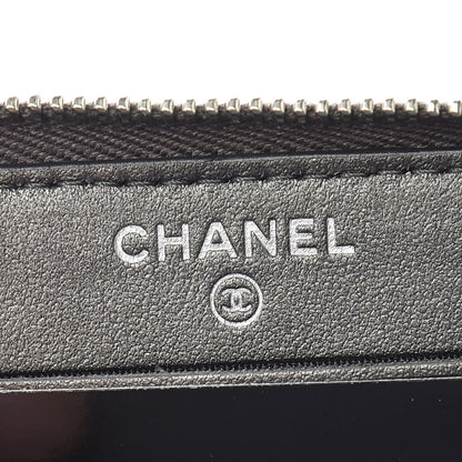 Chanel Metallic Caviar Quilted Medium Filigree Zip Around Wallet Dark Silver 6 of 8