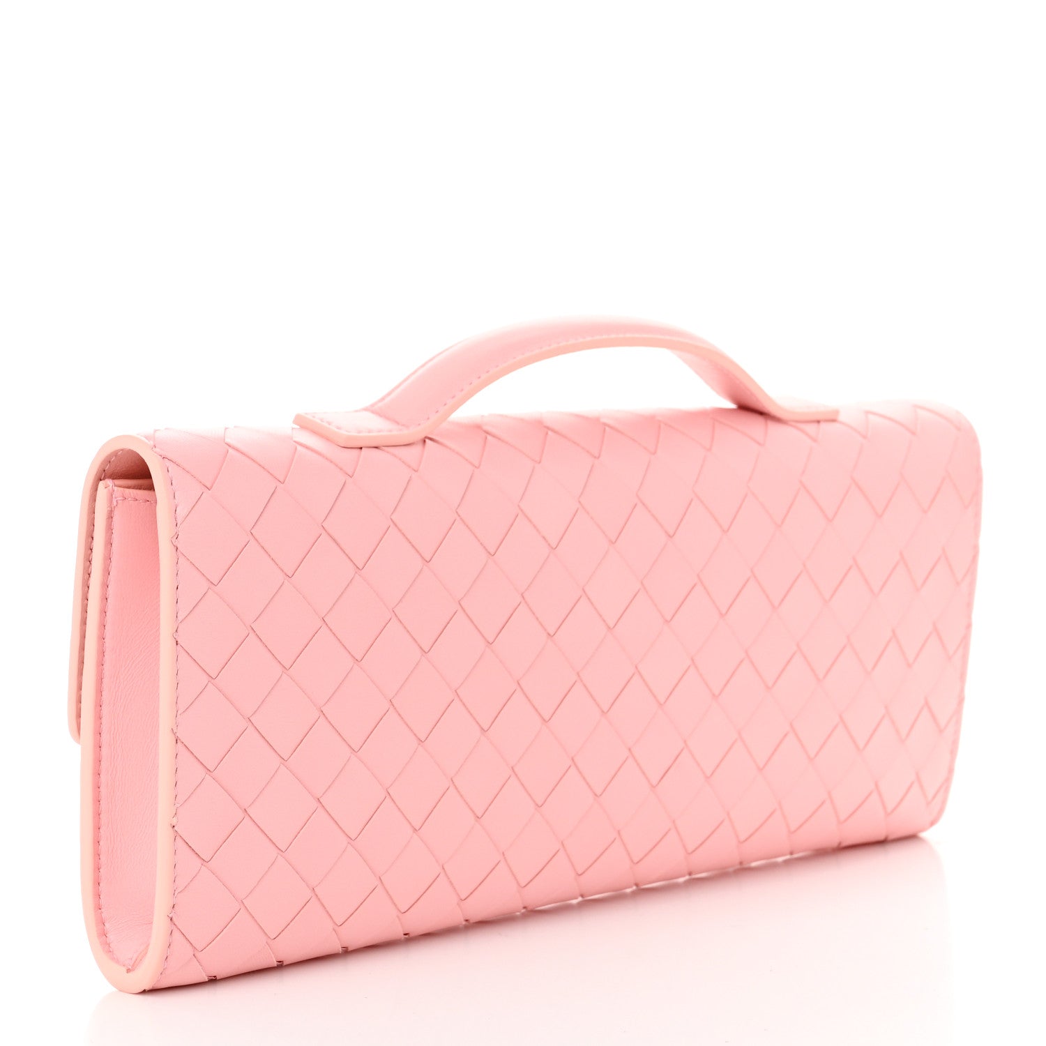 Bottega Veneta Nappa Intrecciato Long Andiamo Top Handle Clutch Rose 3 of 9
