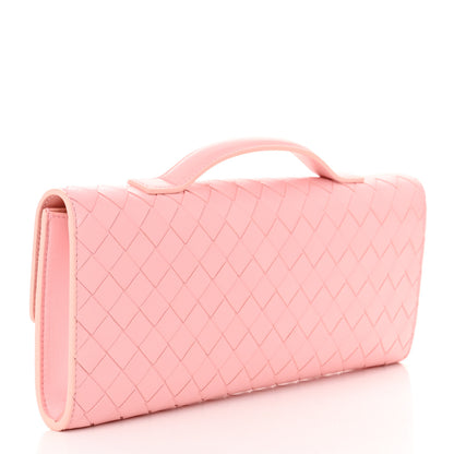 Bottega Veneta Nappa Intrecciato Long Andiamo Top Handle Clutch Rose 3 of 9