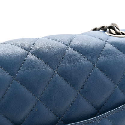 Chanel Lambskin Quilted Large Natural CC Flap Navy 10 of 11