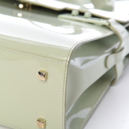 Delvaux Patent Calfskin MM Tempete Satchel Almond 9 of 15