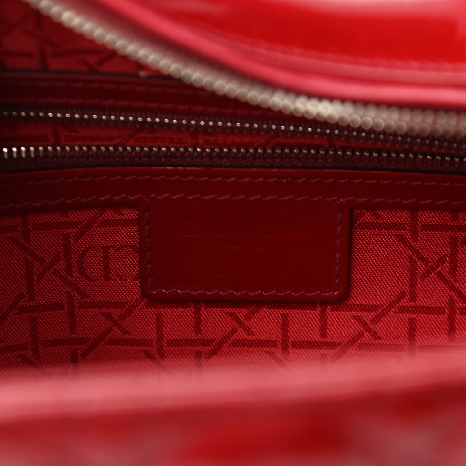 Christian Dior Patent Cannage Large Lady Dior Red 6 of 9
