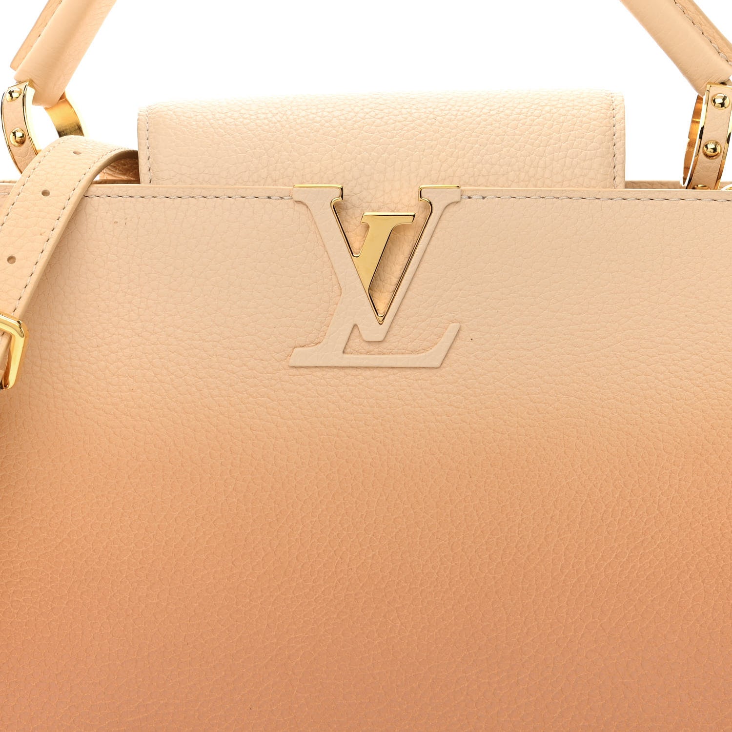 Louis Vuitton Taurillon Gradient Capucines PM Cloudy Creme 7 of 18