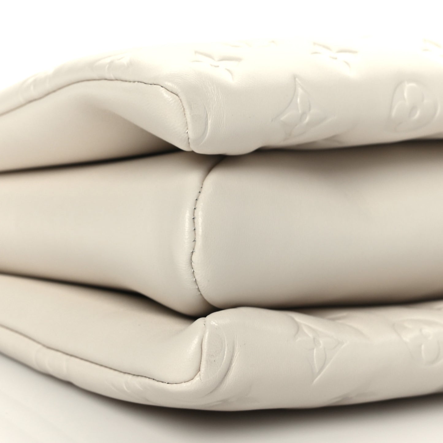 Lambskin Embossed Monogram Coussin PM Beige Cream