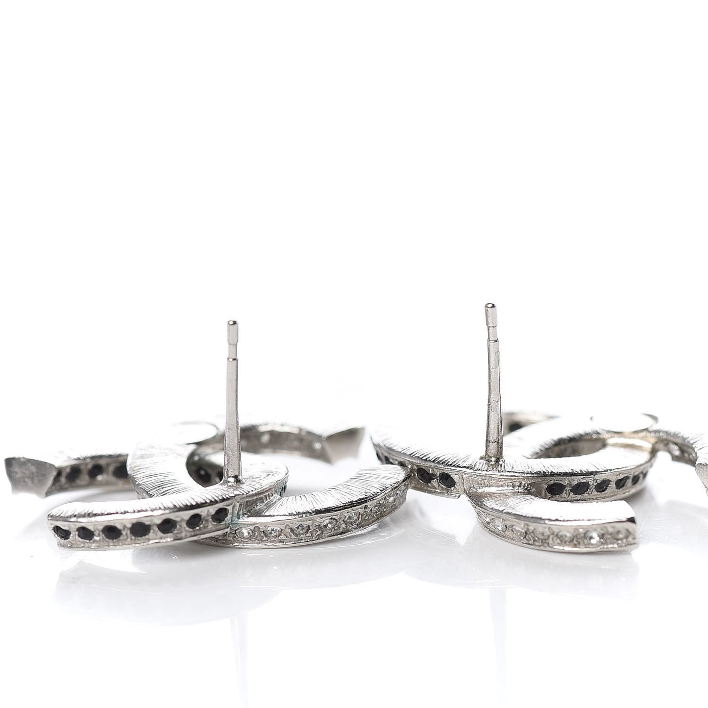 Crystal CC Earrings Silver Black