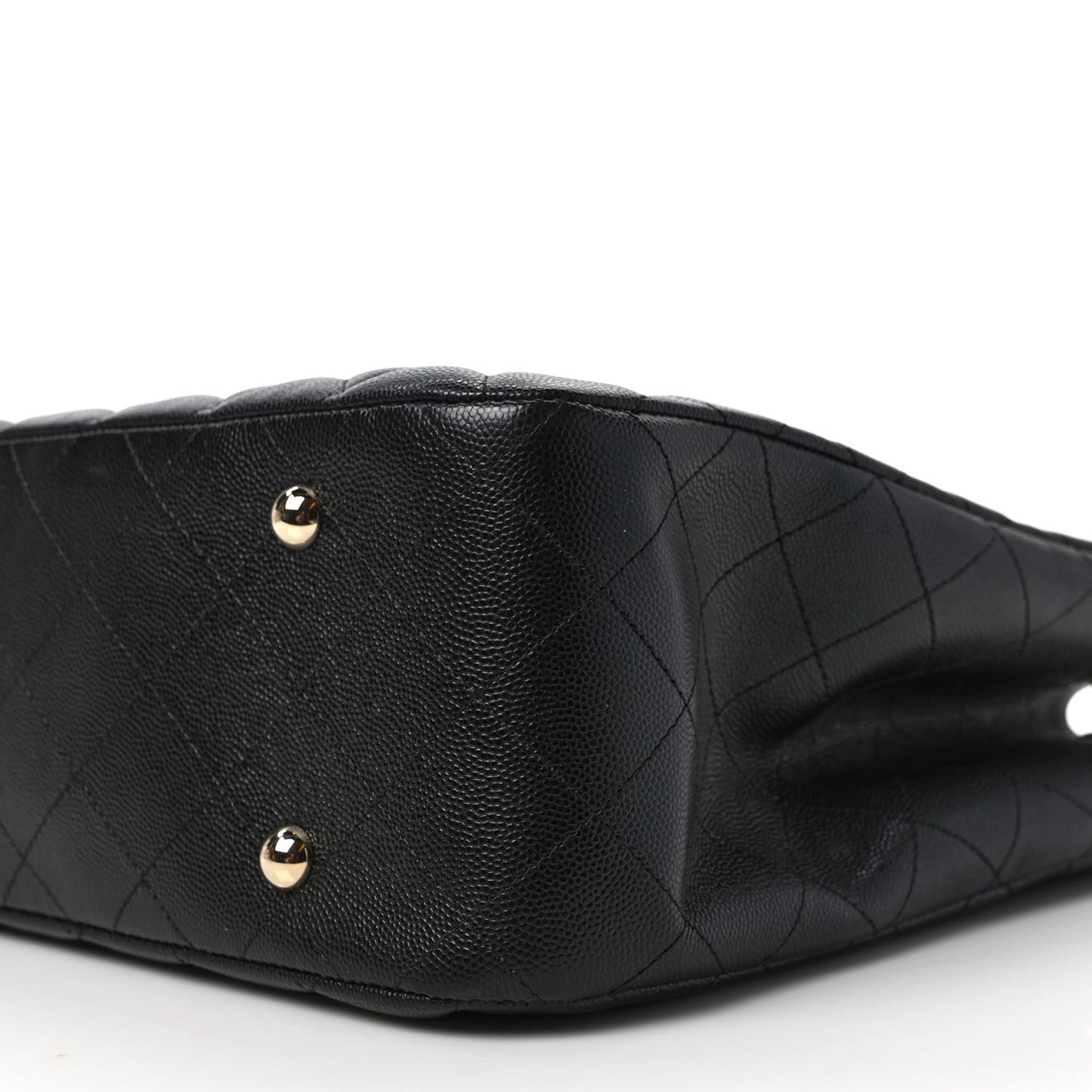 Caviar Quilted Large Shopping Tote Black