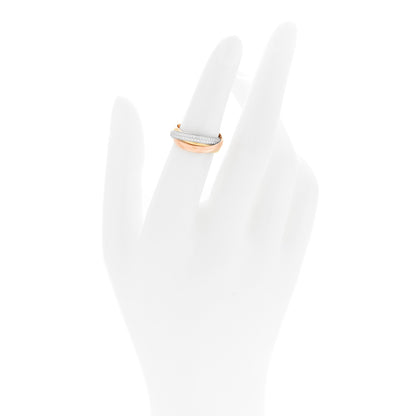Cartier 18K White Yellow Pink Gold Diamond Small Trinity Paved Ring 48 4.5 2 of 4