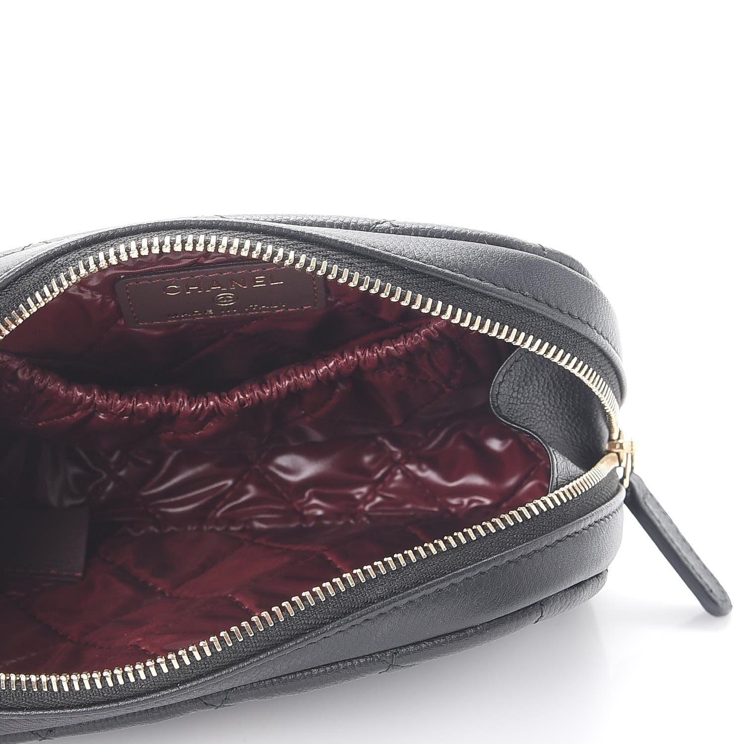 Chanel Caviar Quilted Small Curvy Pouch Cosmetic Case Black 5 of 8