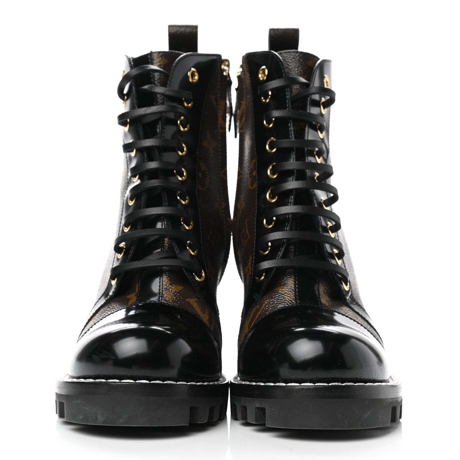 Louis Vuitton Patent Calfskin Monogram Star Trail Ankle Boots 39 Black 2 of 10