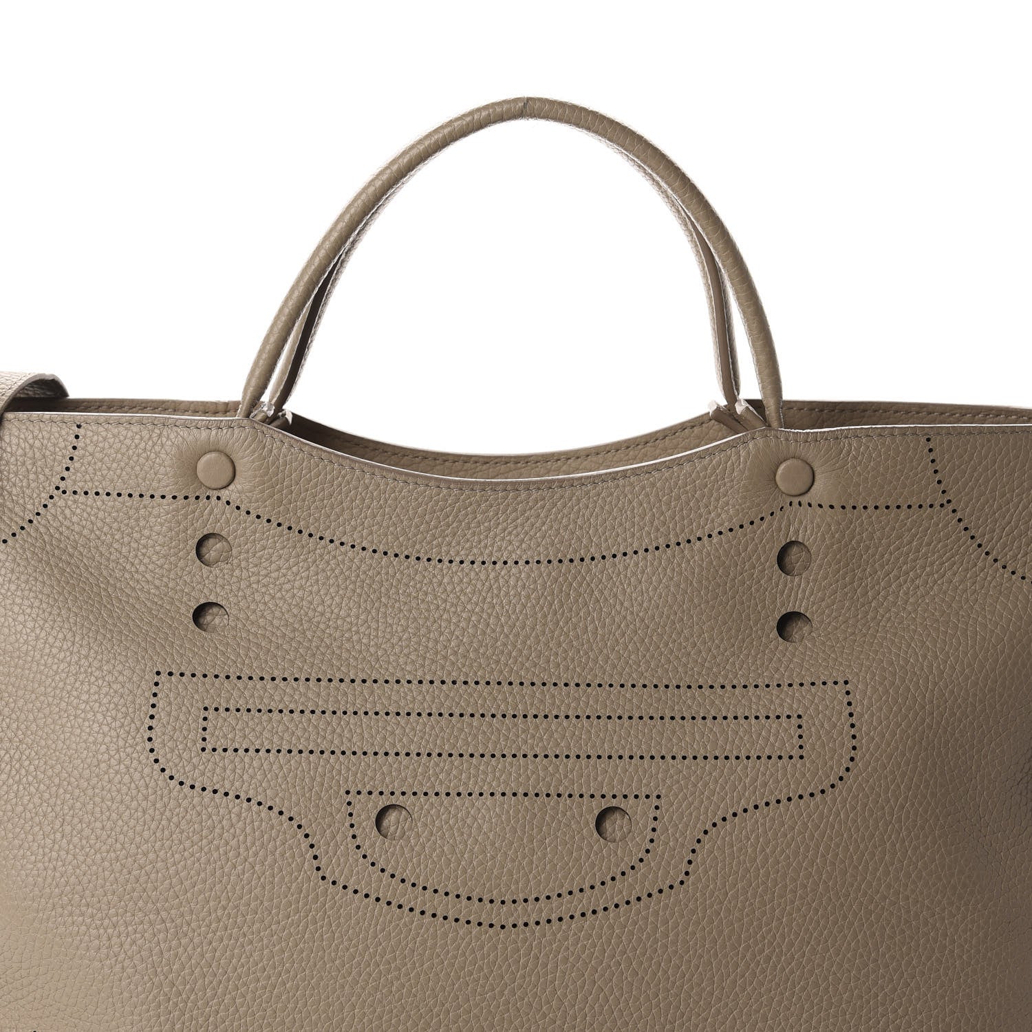 Balenciaga Veau Grana Perforated Blackout Hardware City Gris Cendre 9 of 9