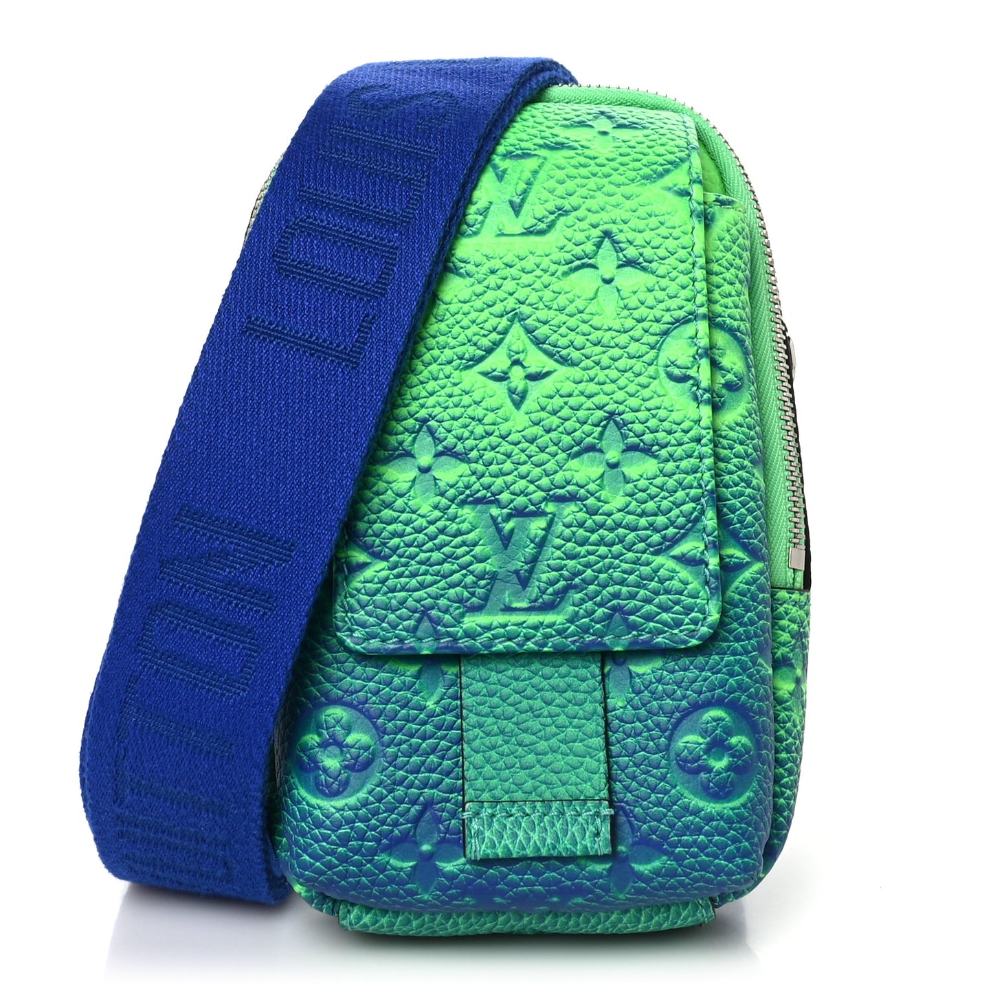 Taurillon Illusion Double Phone Case Bleu Vert