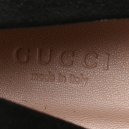 Gucci Suede Crystal Interlocking G Low Heel Pumps 39 Black 6 of 9