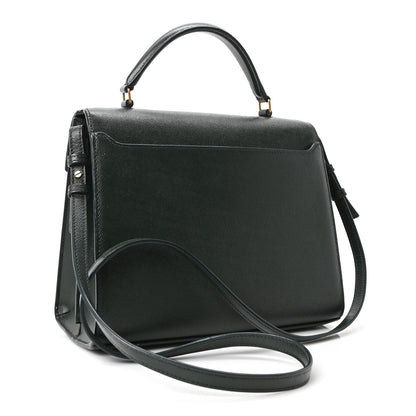 Saint Laurent Grain de Poudre Medium Classic Monogram Cassandra Top Handle Vert Fonce 3 of 10