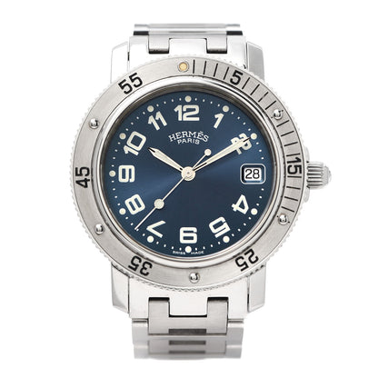 Hermes Stainless Steel 38mm Clipper Diver Quartz Watch Blue 1 of 6