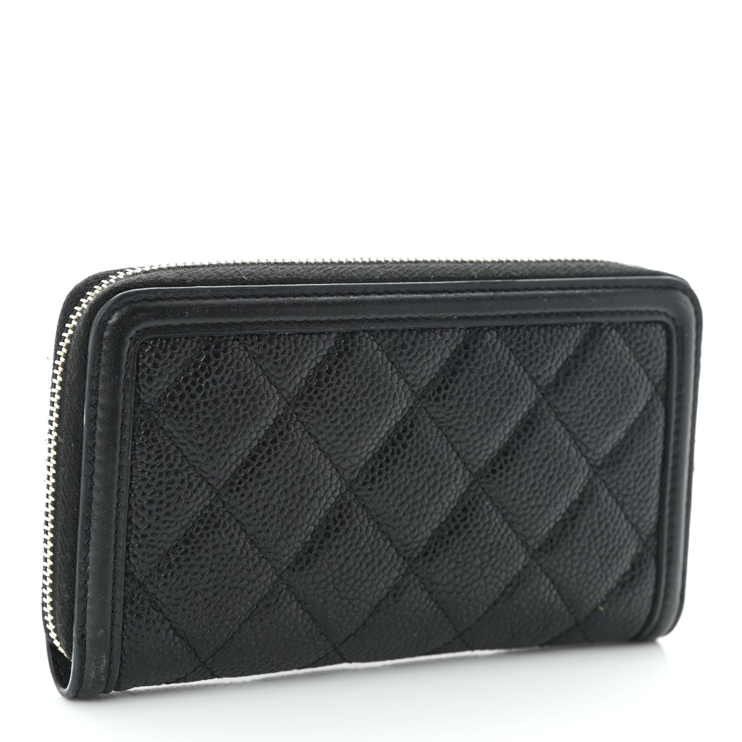 Chanel Caviar Quilted Medium Filigree Zip Around Wallet Black 3 of 11
