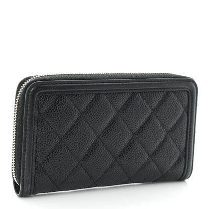 Chanel Caviar Quilted Medium Filigree Zip Around Wallet Black 3 of 11