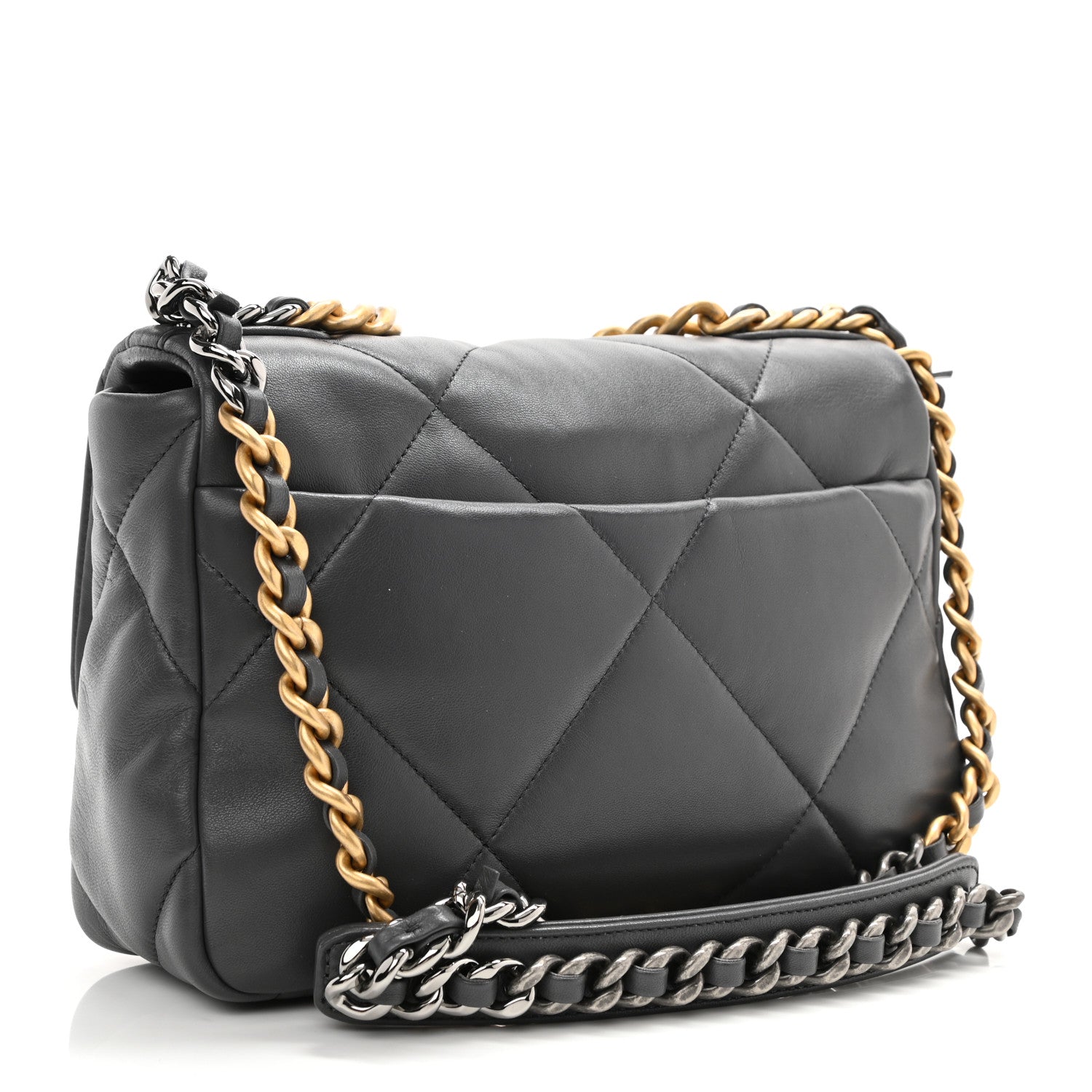 Chanel Lambskin Quilted Medium Chanel 19 Flap Dark Grey 3 of 9
