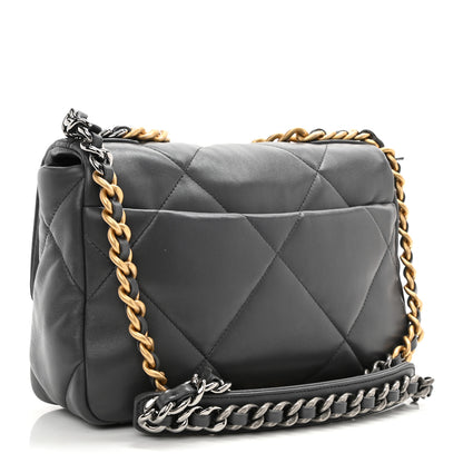 Chanel Lambskin Quilted Medium Chanel 19 Flap Dark Grey 3 of 9