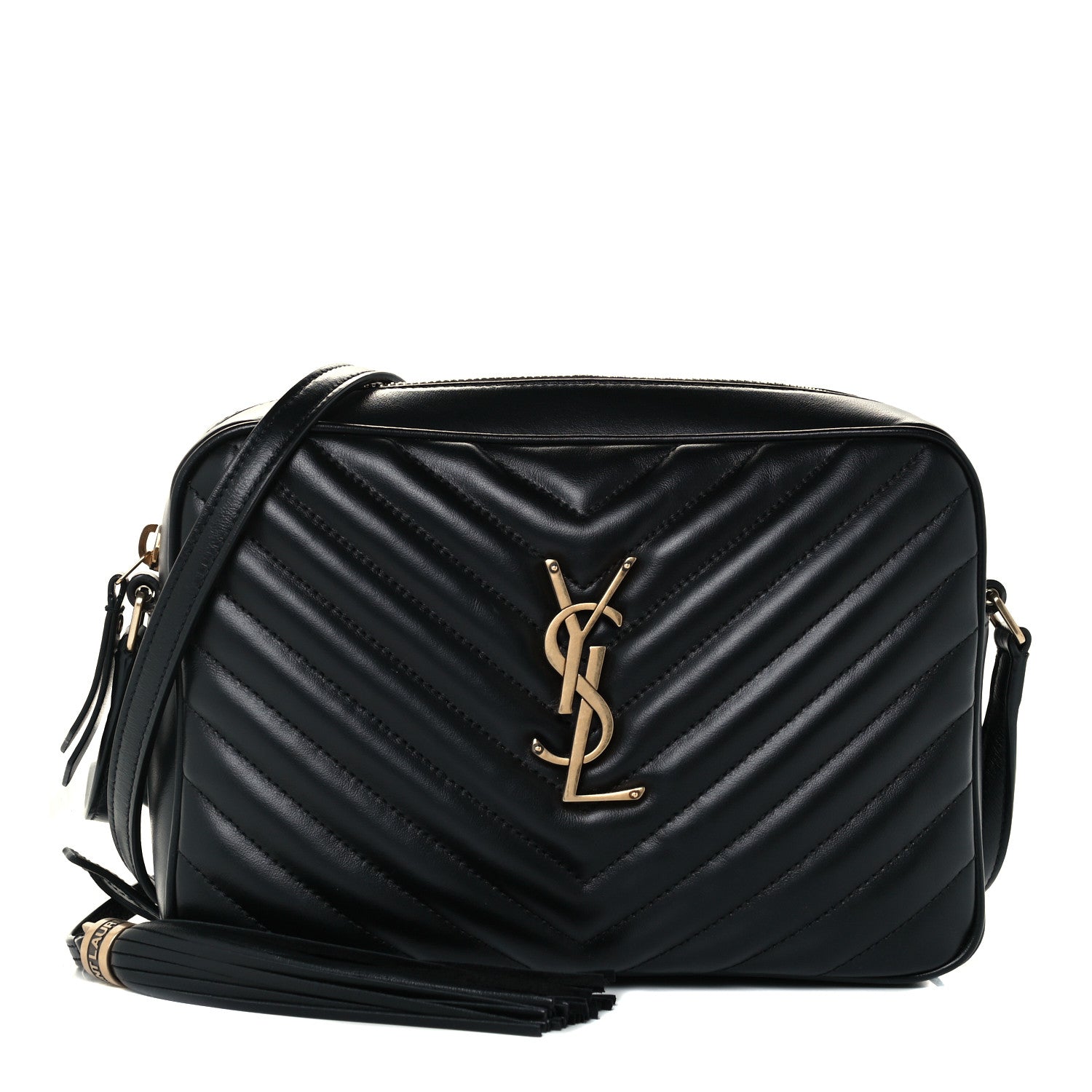 Saint Laurent Calfskin Matelasse Monogram Lou Camera Bag Black 1 of 10