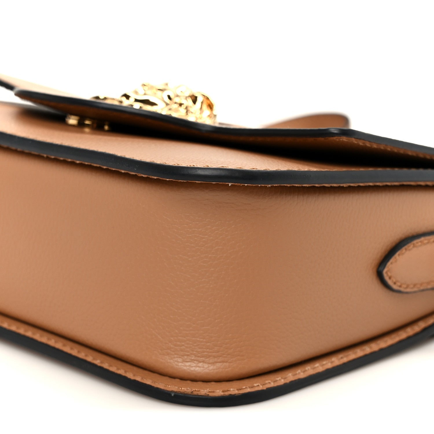 Versace Grained Calfskin La Medusa Flap Shoulder Bag Brown 11 of 11