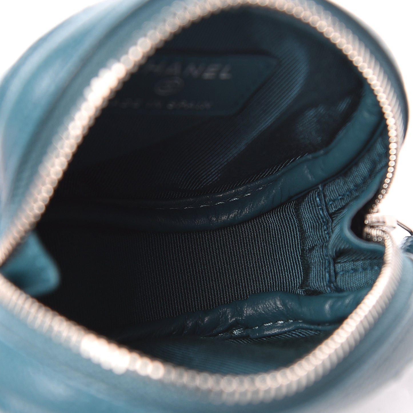 Caviar Quilted Zip Around Classic Coin Purse Dark Turquoise