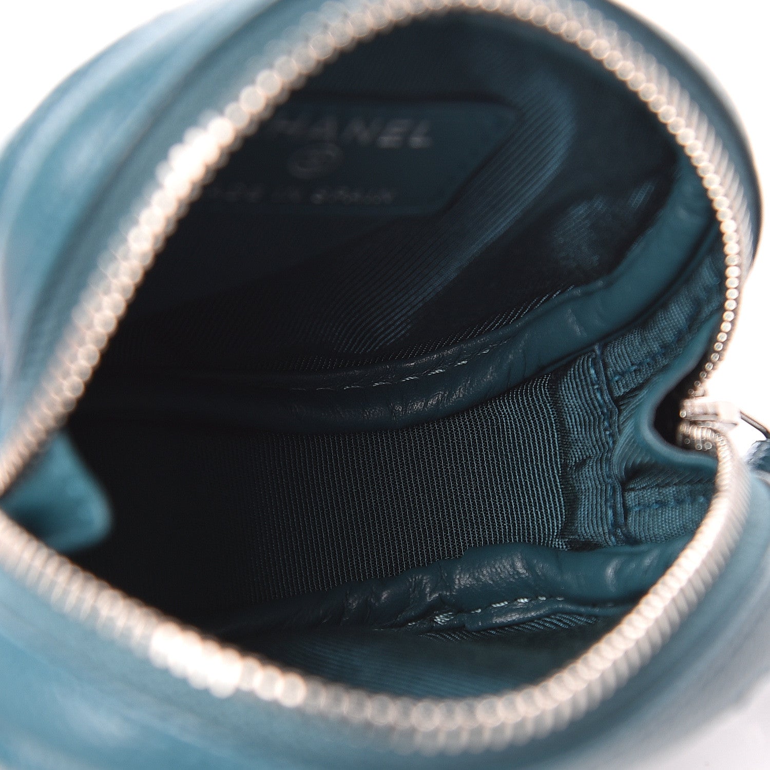 Chanel Caviar Quilted Zip Around Classic Coin Purse Dark Turquoise 5 of 8