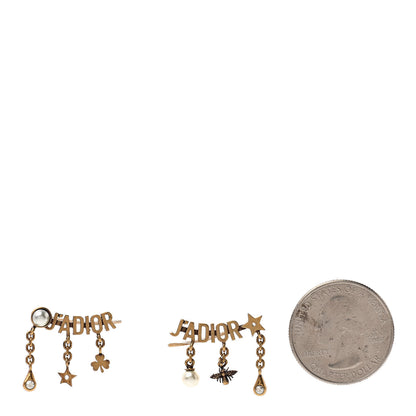 Christian Dior Pearl Crystal J'Adior Earrings Aged Gold 2 of 4