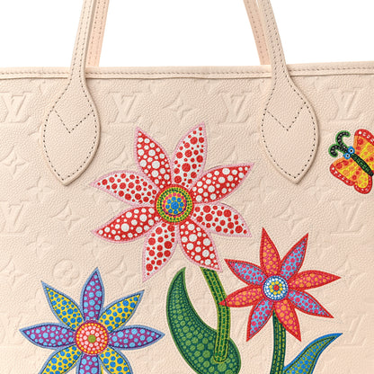 Louis Vuitton LV X YK Empreinte Inlaid Kusama Flowers Neverfull MM Quartz 9 of 11